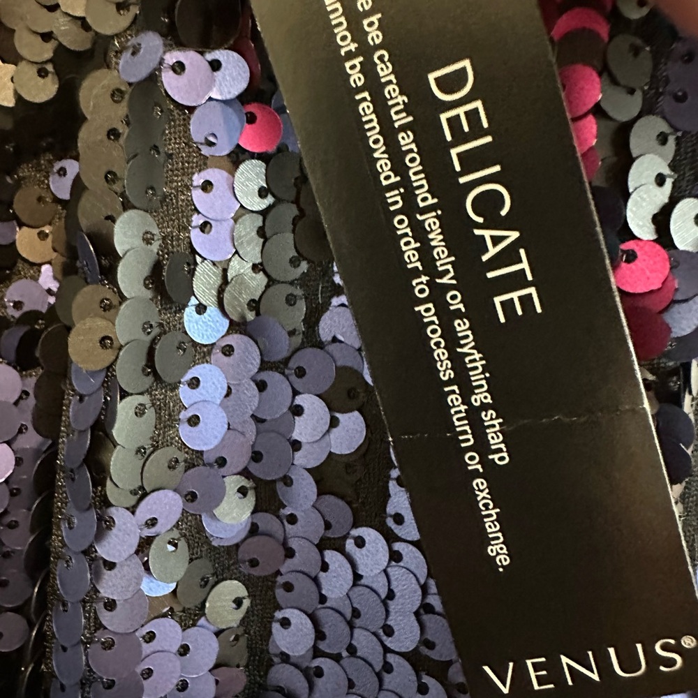 VENUS Black and Multicolor Sequin Dress - Picture 7 of 7